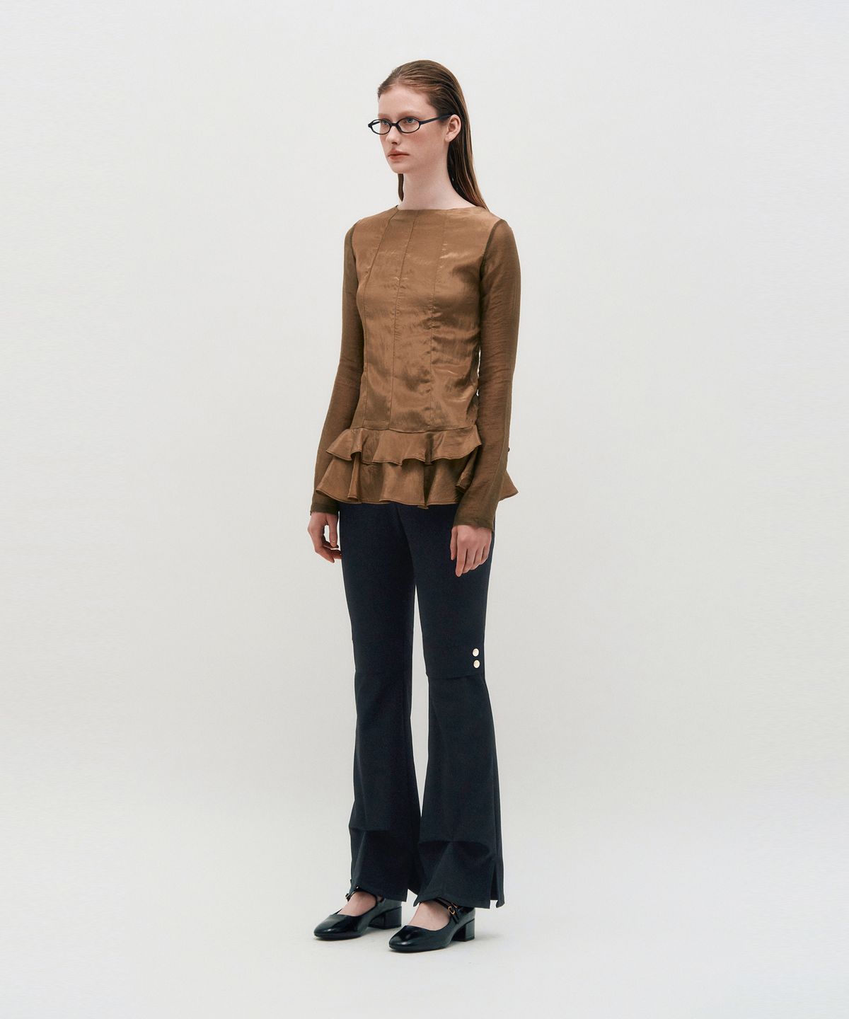 킴지수(KIMZISU) Pinched Slit Pants _ BLACK