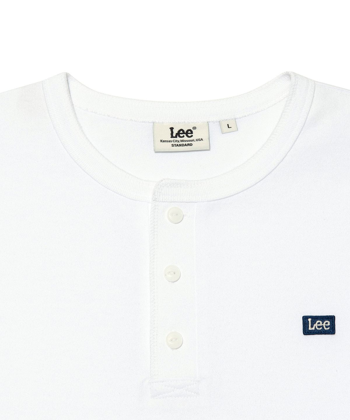 리(LEE) 헨리넥 티셔츠 화이트