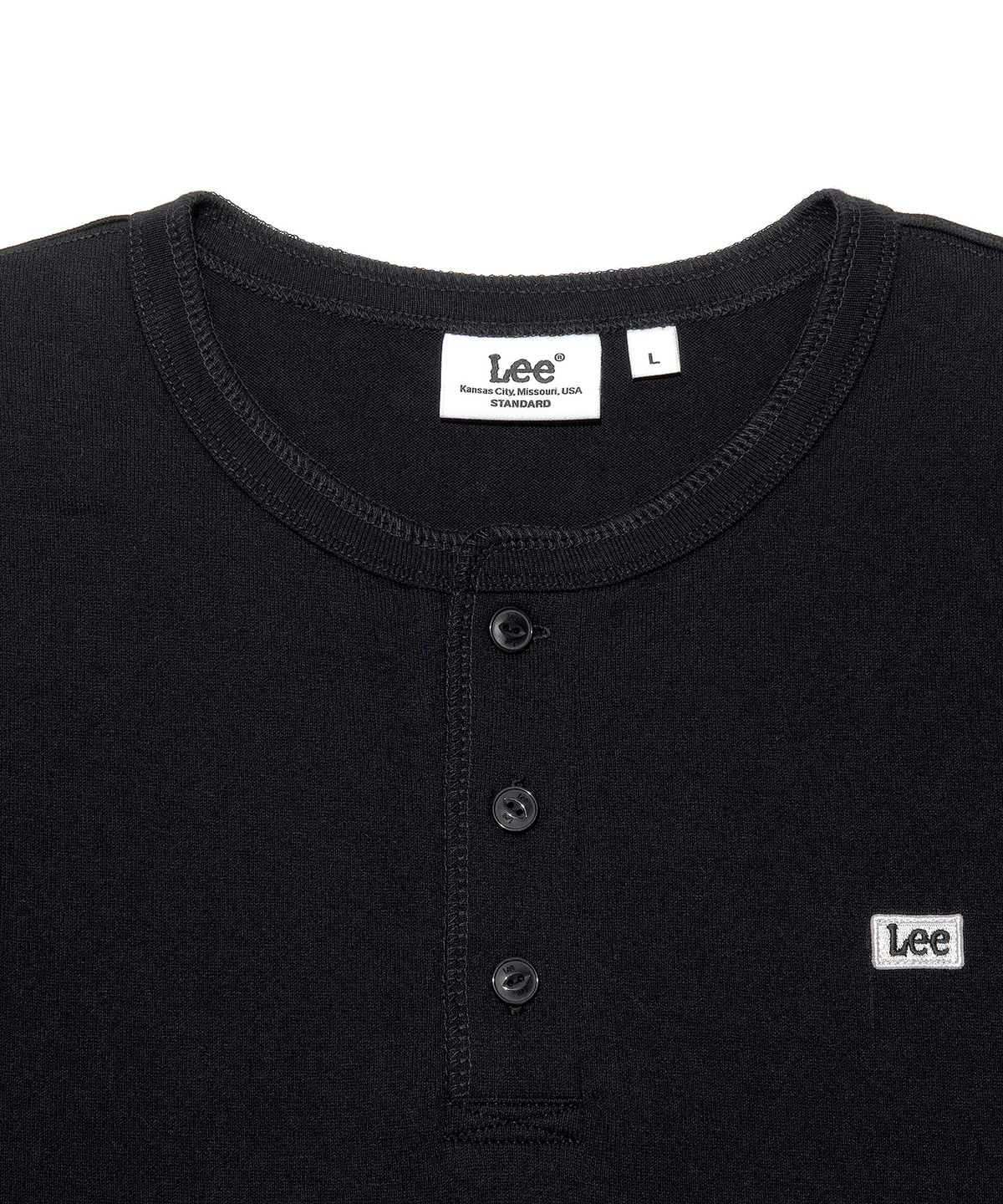 리(LEE) 헨리넥 티셔츠 블랙