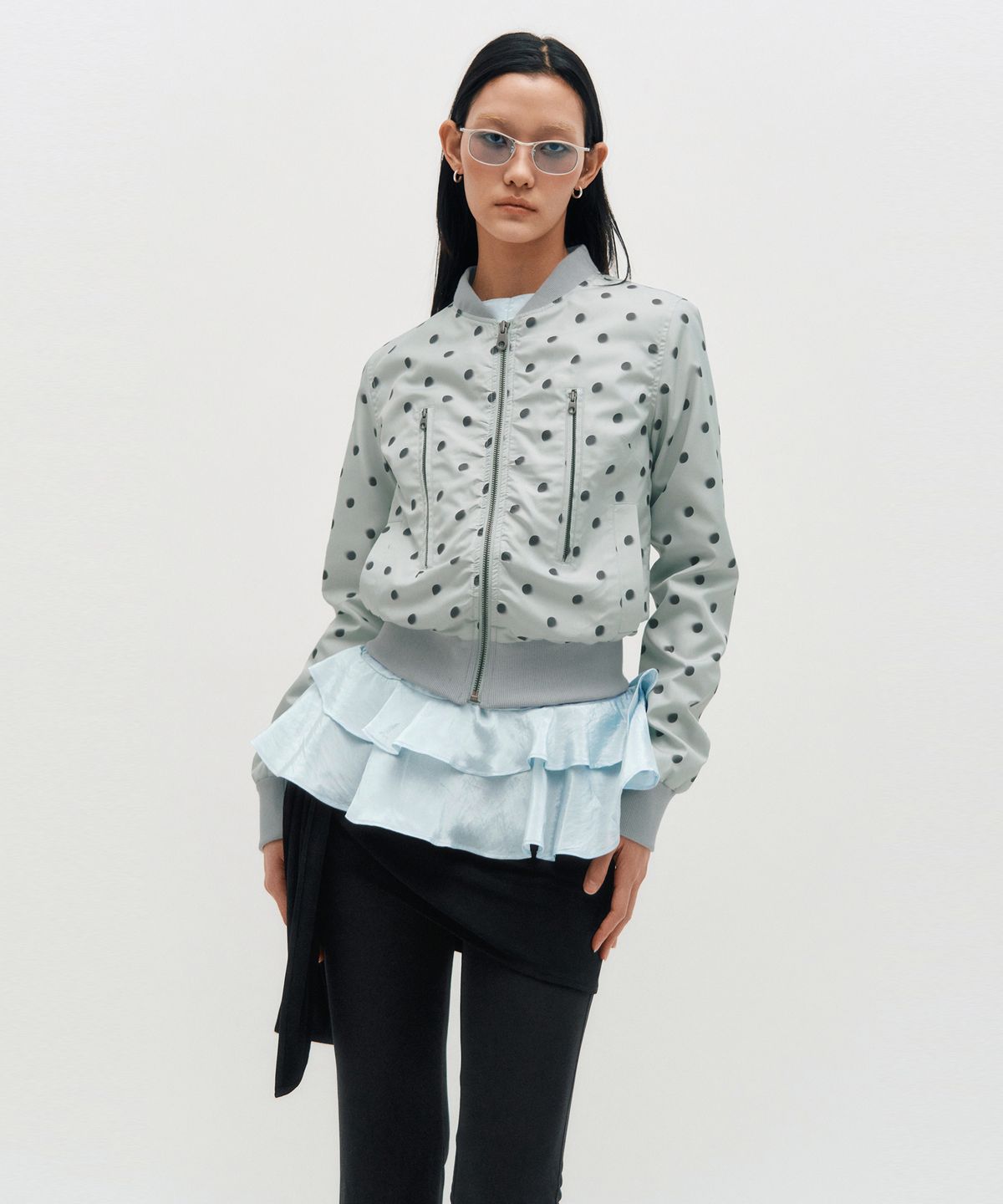 킴지수(KIMZISU) Dot Graphic Windbreaker _ GREY