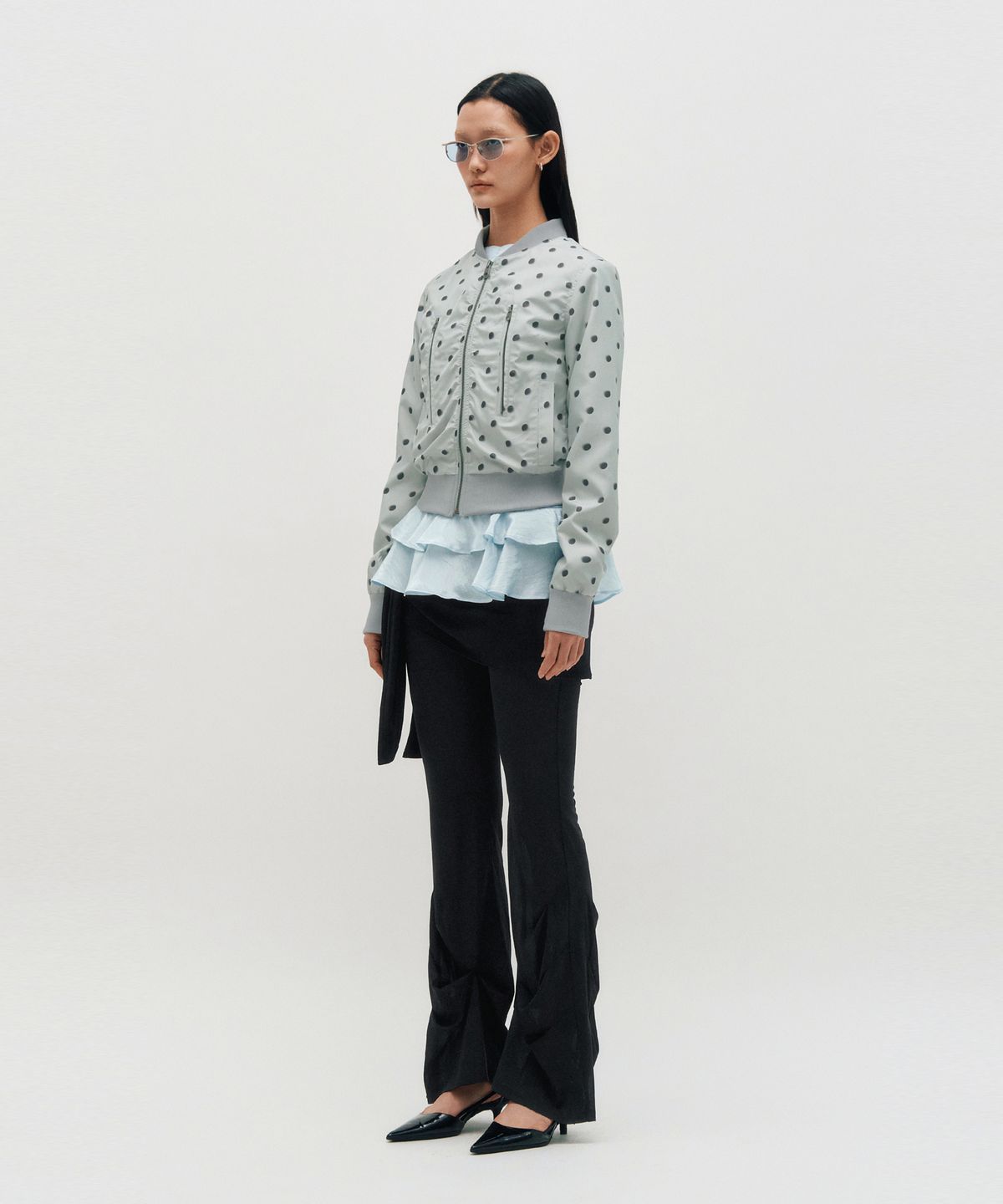 킴지수(KIMZISU) Dot Graphic Windbreaker _ GREY