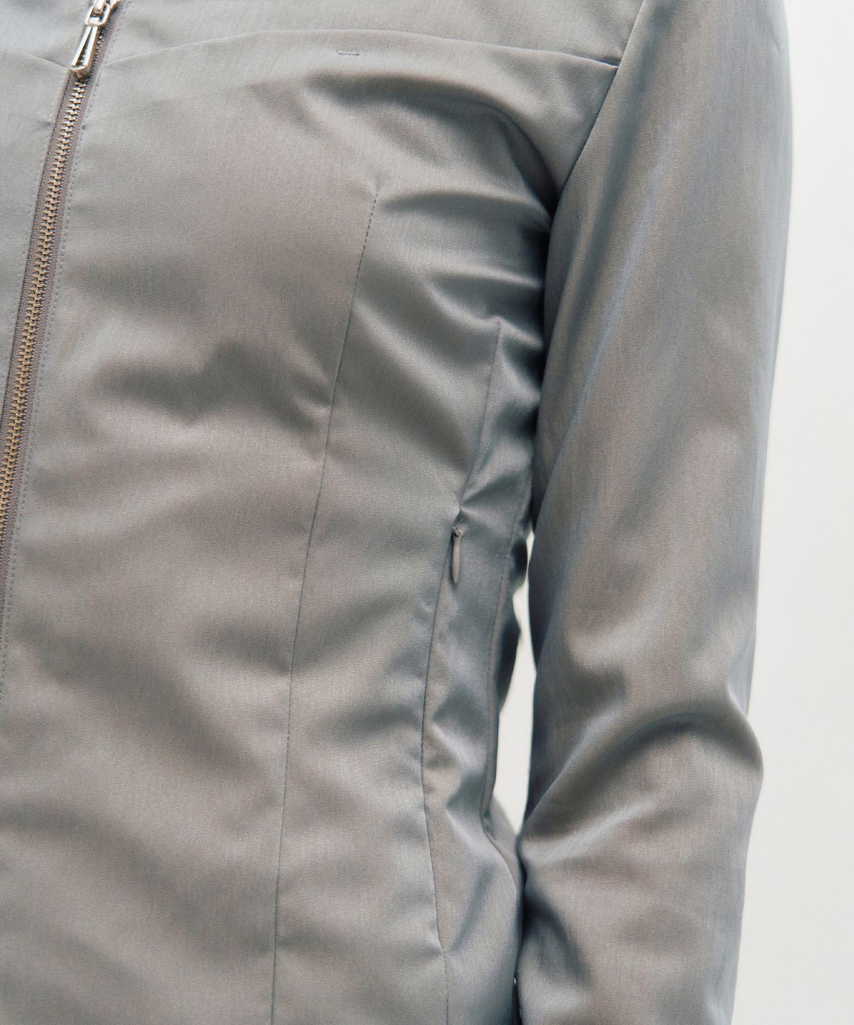 킴지수(KIMZISU) V-Neck Sleek Zip-Up _ GREY