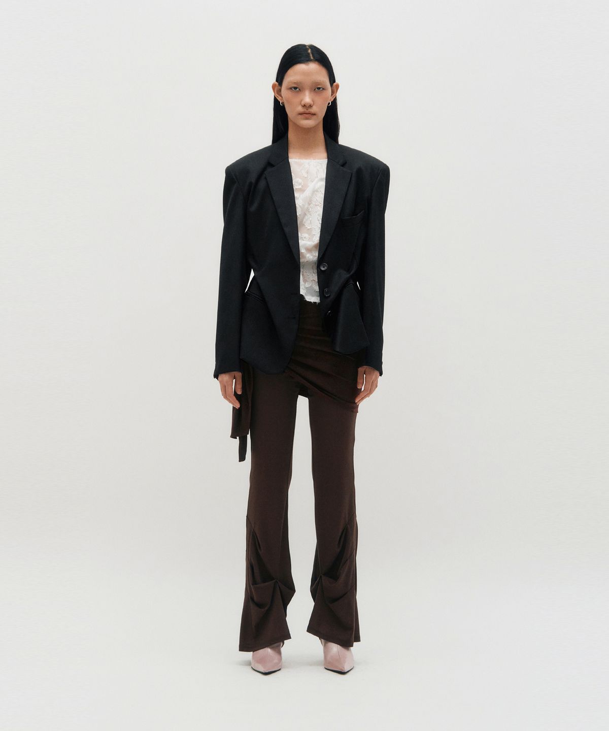 킴지수(KIMZISU) DOZI - PINCHED OVERSIZE TAILORED JACKET _ BLACK