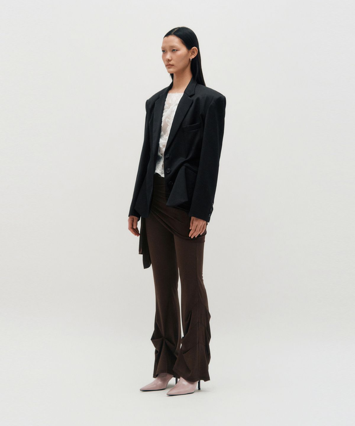 킴지수(KIMZISU) DOZI - PINCHED OVERSIZE TAILORED JACKET _ BLACK