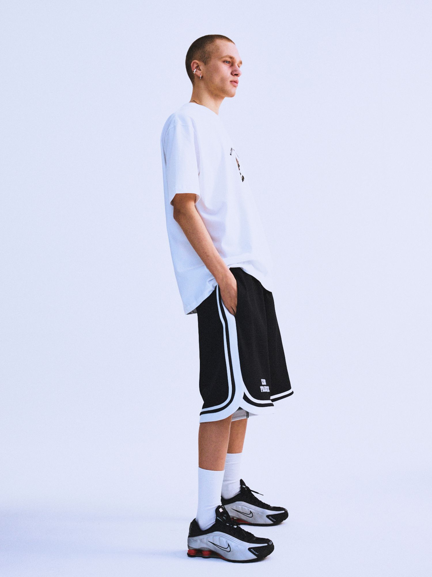 MUSINSA | HIGHTIDE FRANKIE KING FRANKIE MESH HALF PANTS BLACK
