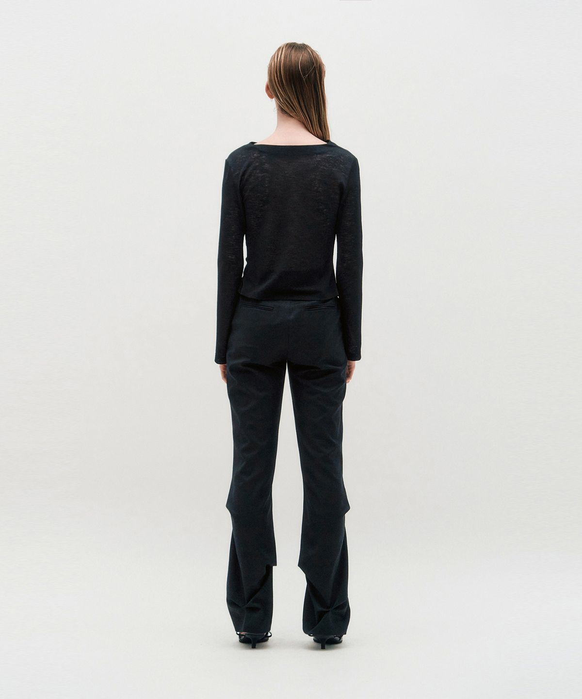 킴지수(KIMZISU) DOZI - Draped Jersey Top _ BLACK