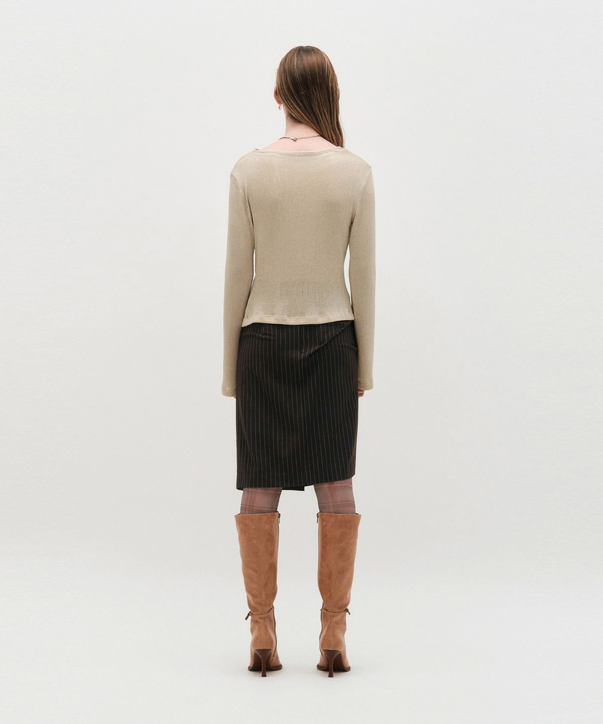 킴지수(KIMZISU) DOZI - Draped Jersey Top _ BEIGE