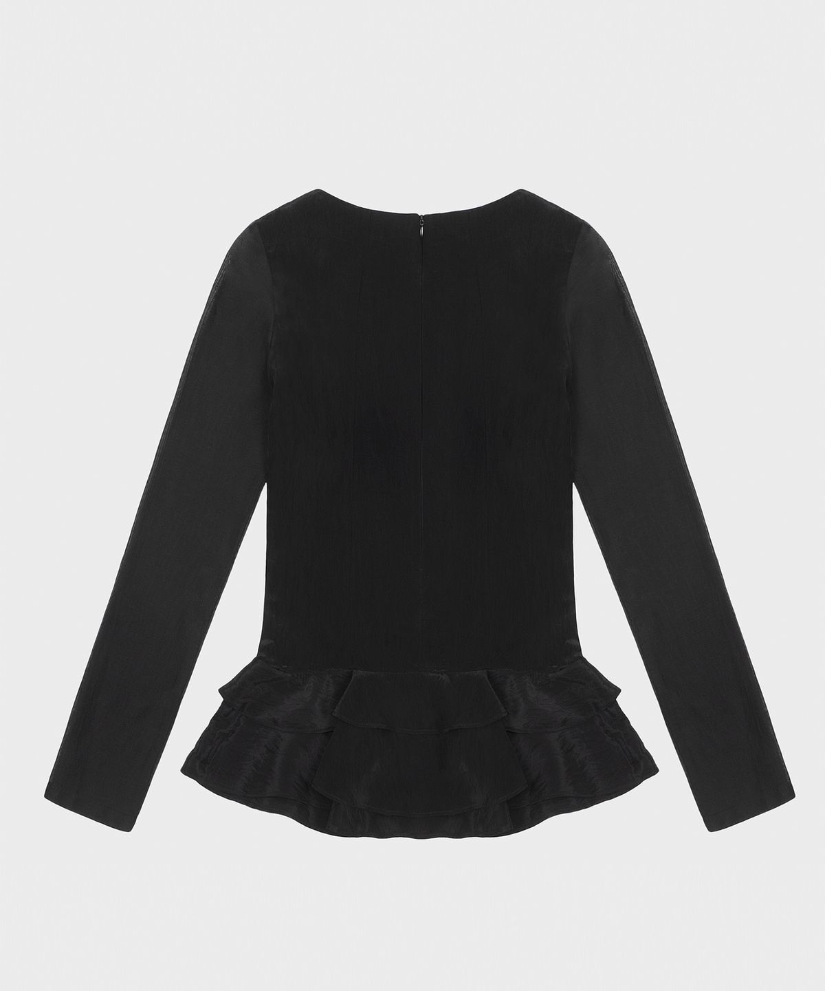 킴지수(KIMZISU) Glossy Frill Top _ BLACK