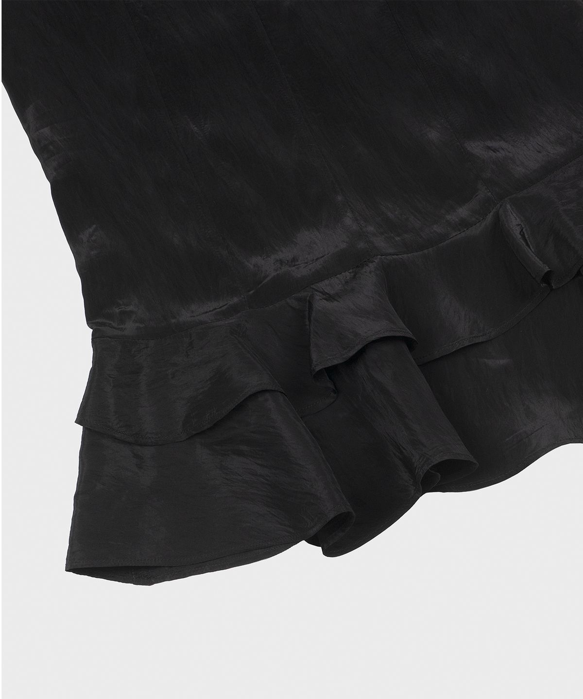 킴지수(KIMZISU) Glossy Frill Top _ BLACK
