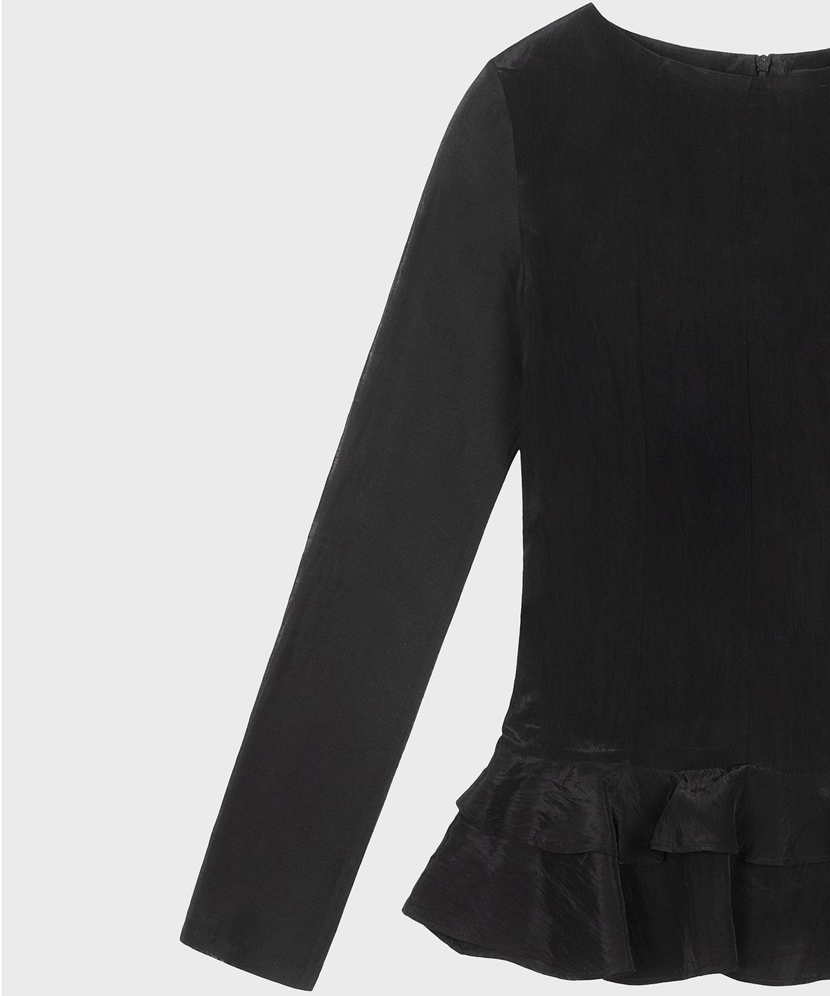 킴지수(KIMZISU) Glossy Frill Top _ BLACK