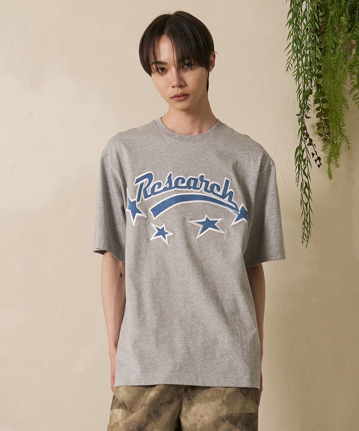 에프디알(FDR) Star Logo Applique Short Sleeve M.Gray