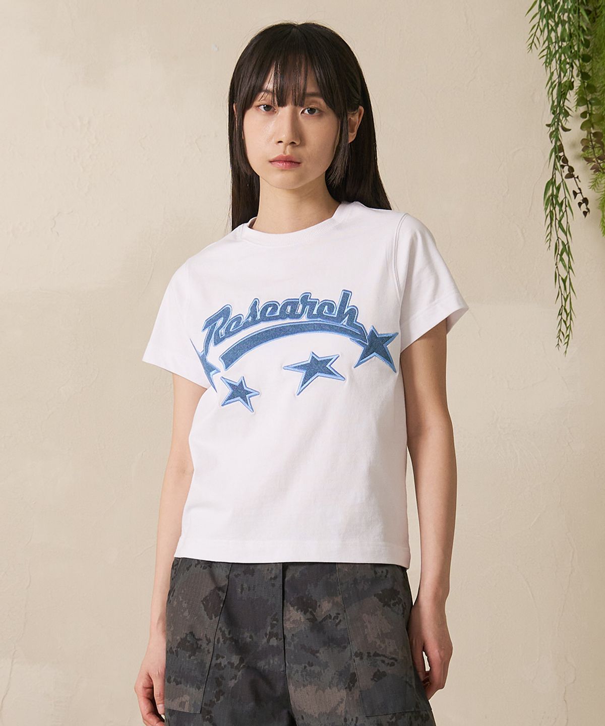 에프디알(FDR) Star Logo Applique Short Sleeve M.Gray