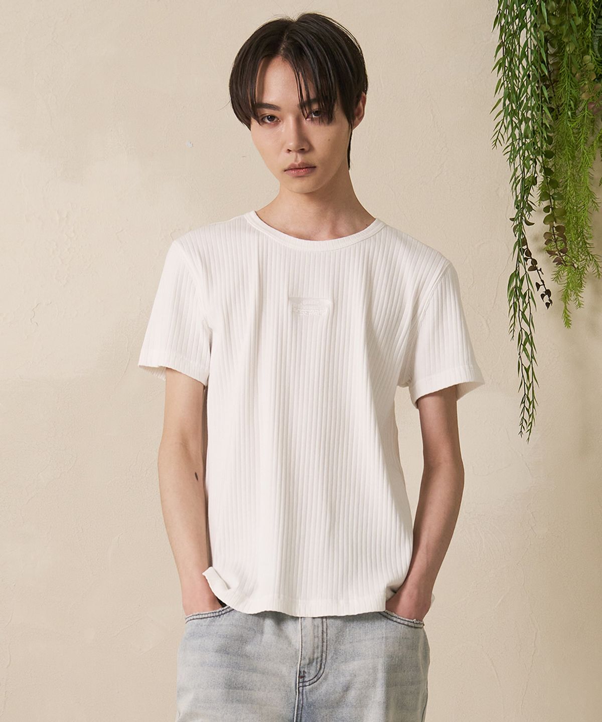 에프디알(FDR) Sulfar Washing rib Muscle short sleeve Black