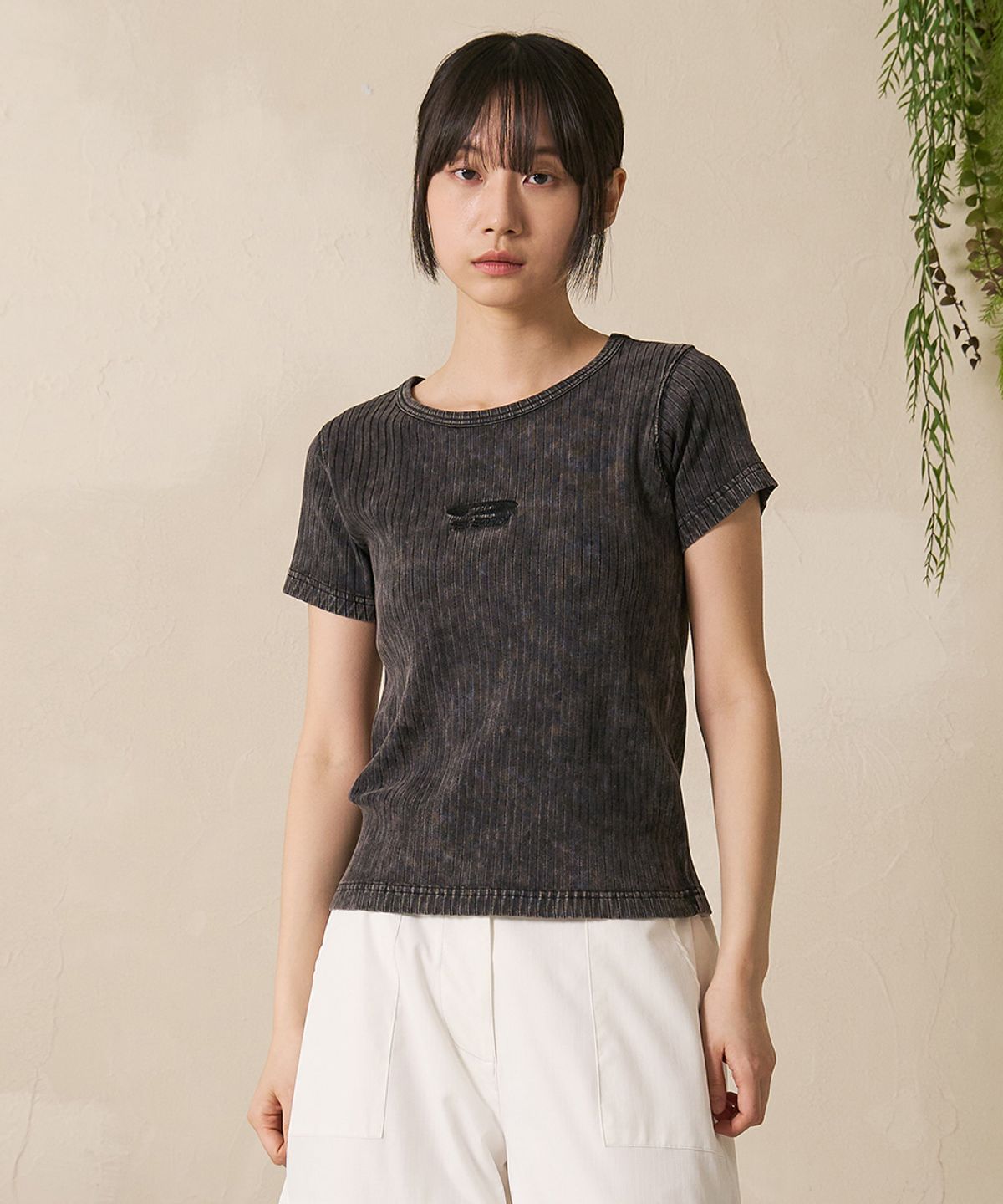 에프디알(FDR) Sulfar Washing rib Muscle short sleeve Navy