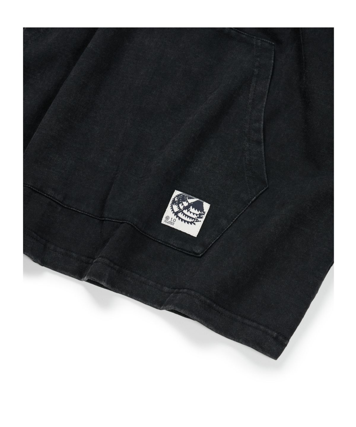 이티씨이(ETCE) (GEAR) LABEL WASHED HOODIE (BLACK)