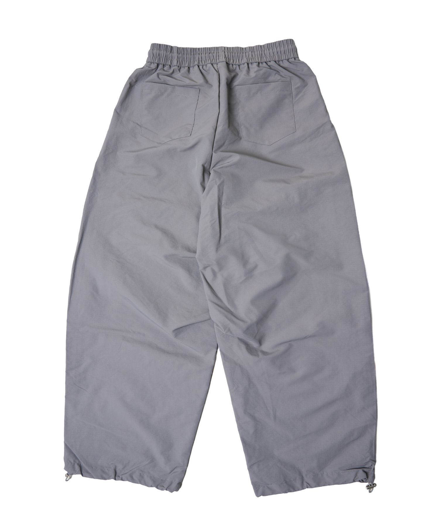 MUSINSA | DOUBLE JD Embroidered Nylon Balloon Pants (Gray)