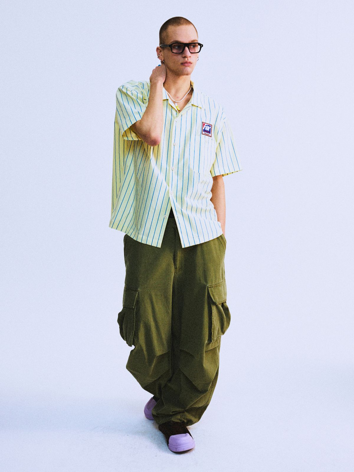 하이타이드 프랭키(HIGHTIDEFRANKIE) SABOTAGE STRIPE SHIRT YELLOW