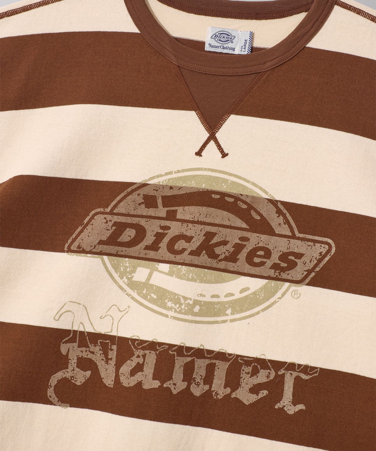 디키즈(DICKIES) X 네이머클로딩 스트라이프 티셔츠 Brown
