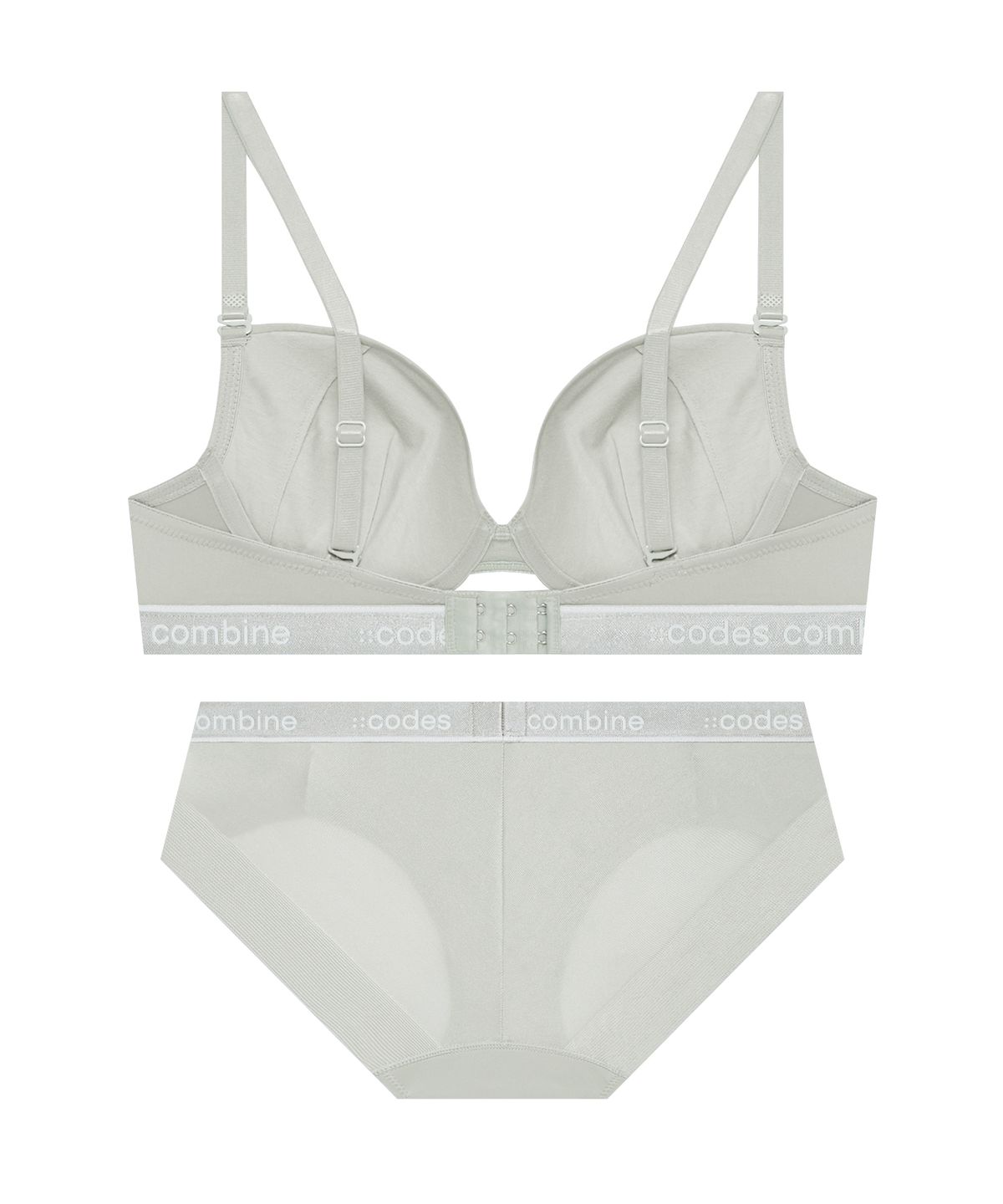 코데즈컴바인 이너웨어(CODES COMBINE INNERWEAR) 베이직 라인포인트 에어로쿨 브라 햄팬티세트_라이트그레이