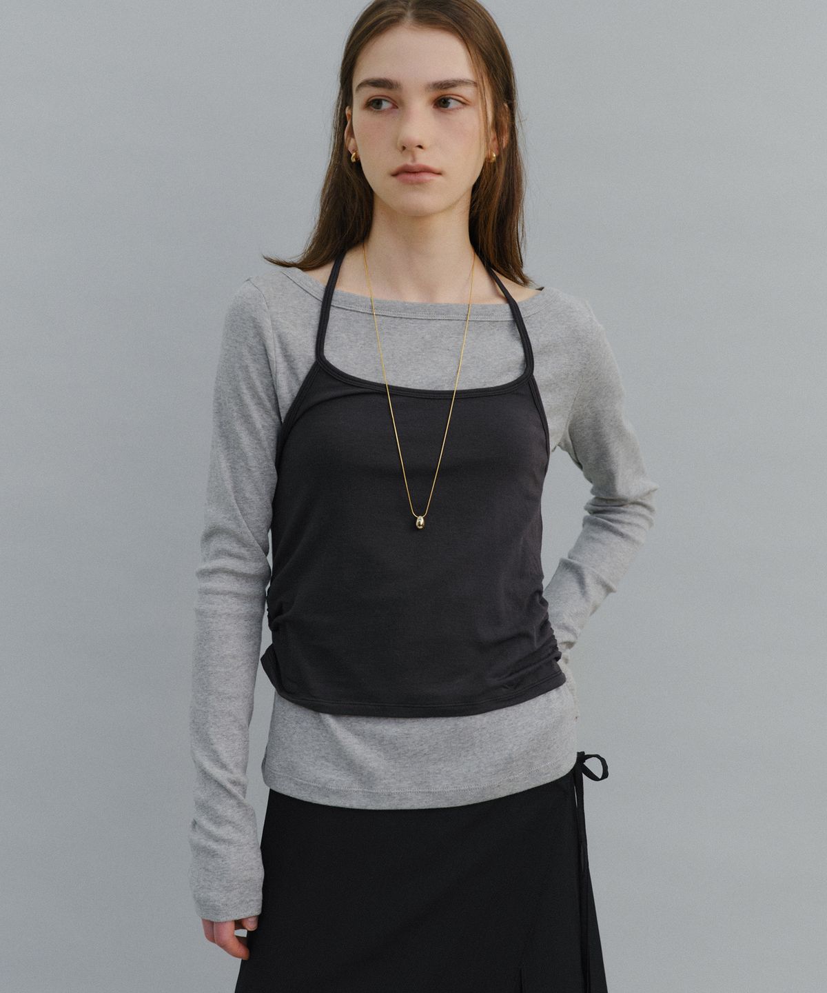 유라고(URAGO) Soft boatneck t-shirt