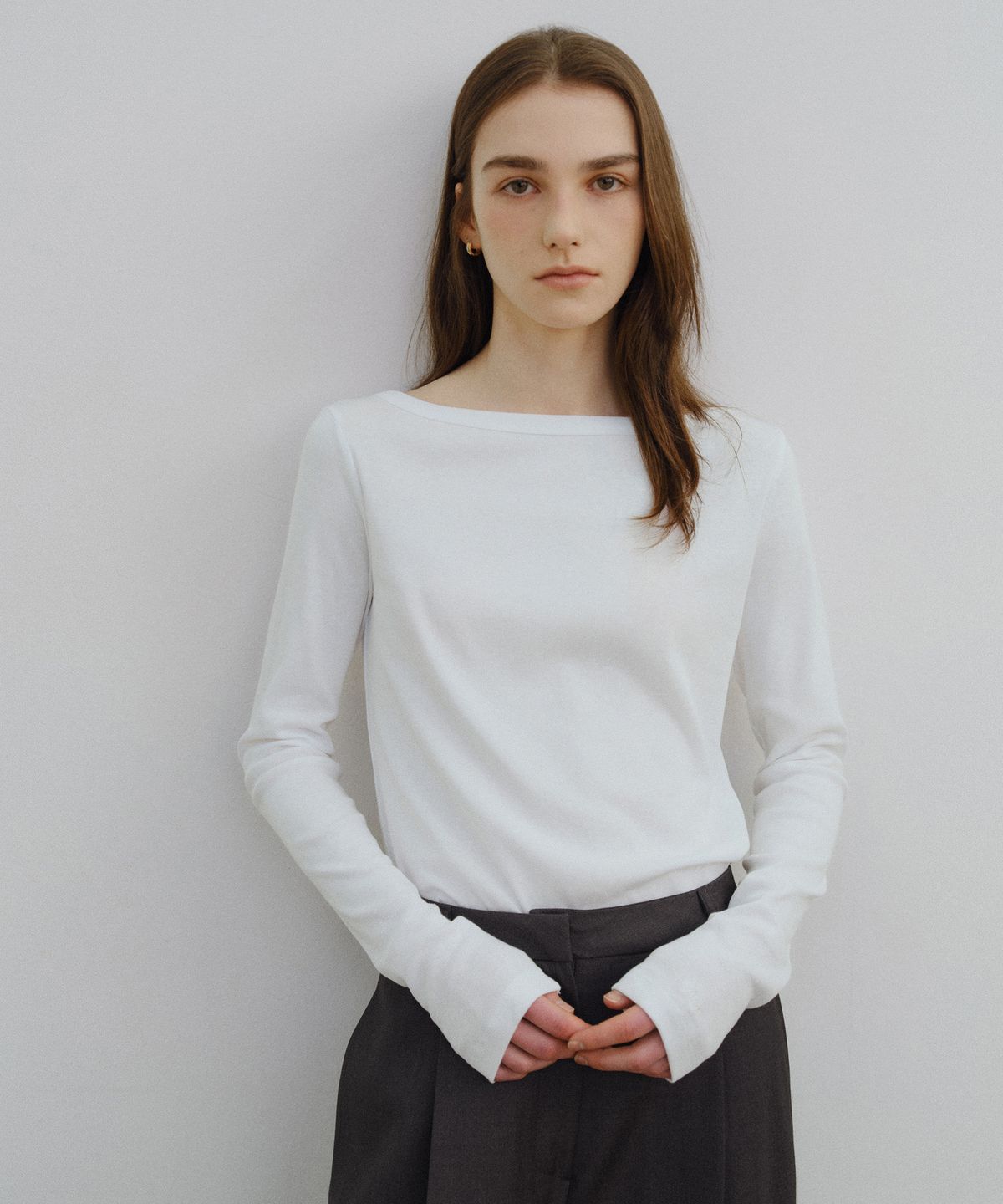 유라고(URAGO) Soft boatneck t-shirt