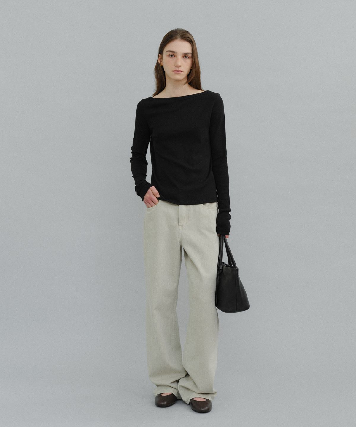 유라고(URAGO) Soft boatneck t-shirt