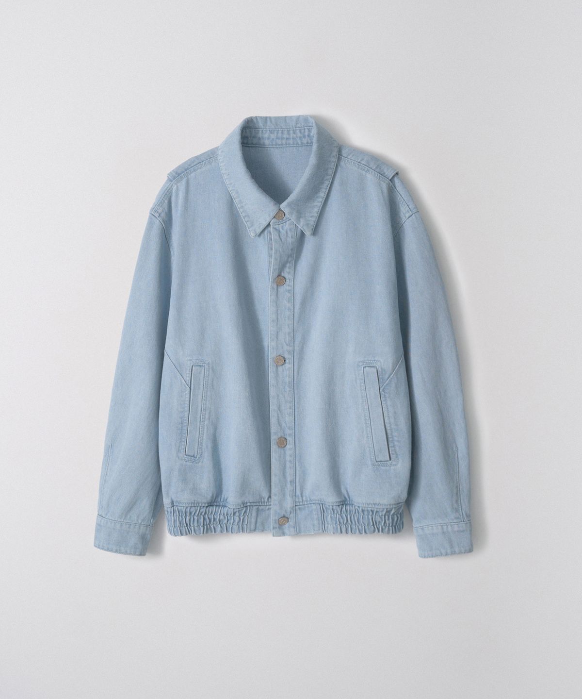 이지오(EZIO) Denim Bomber Jacket_Sky Blue