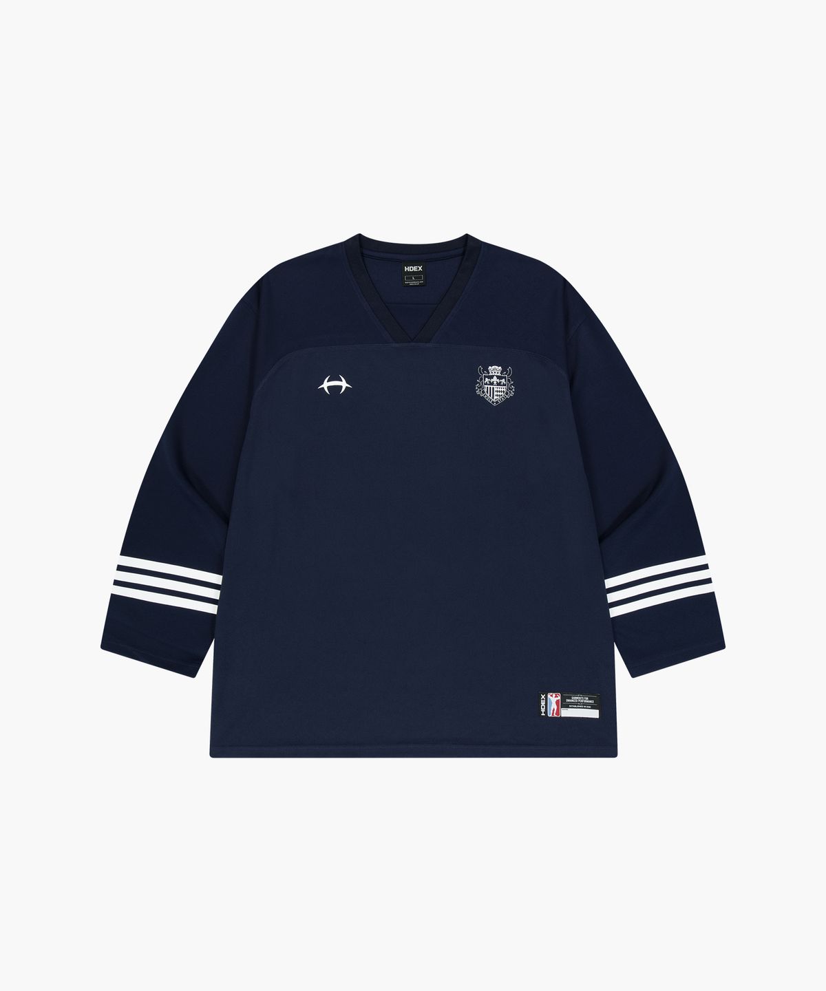 에이치덱스(HDEX) 믹스드 매쉬 럭비 롱 슬리브 (Navy)