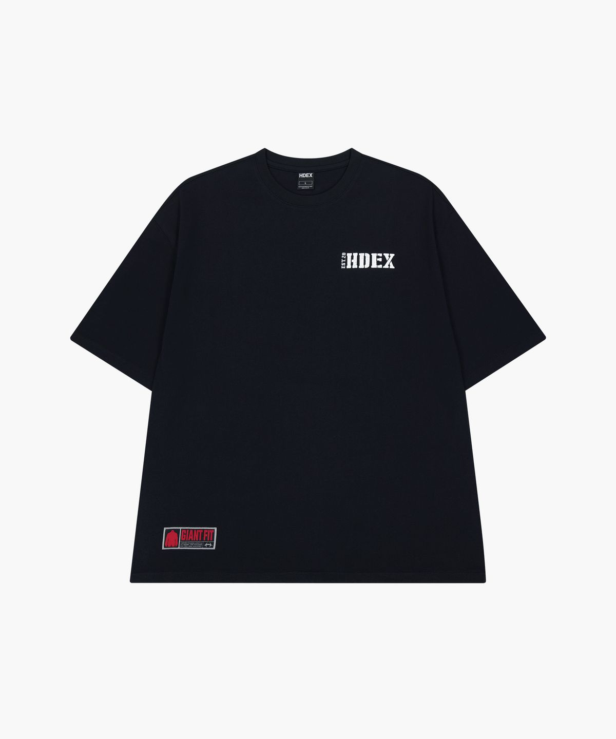 에이치덱스(HDEX) 코어 스몰 로고 자이언트핏 숏 슬리브 (Black)
