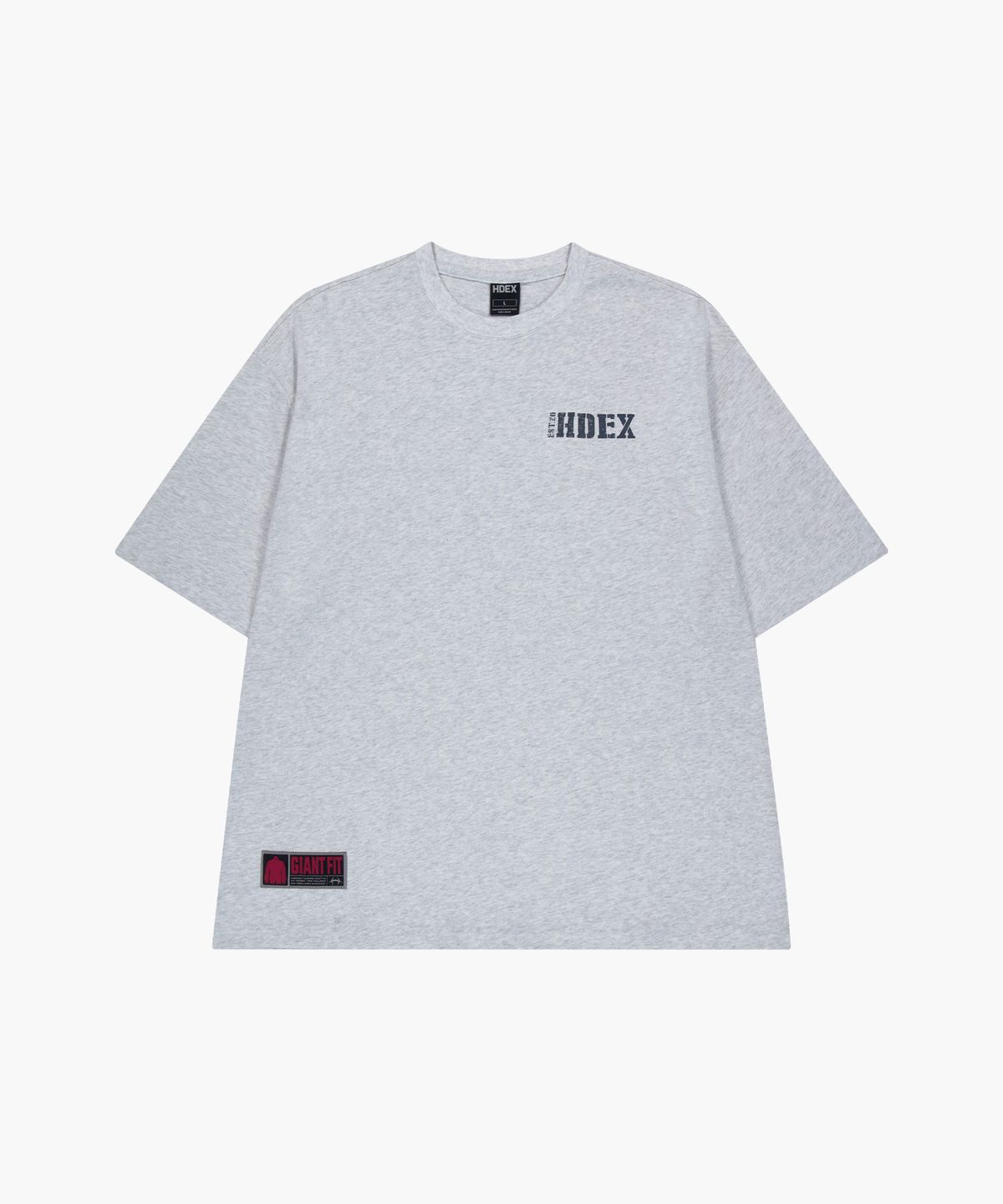 에이치덱스(HDEX) 코어 스몰 로고 자이언트핏 숏 슬리브 (Melange White)