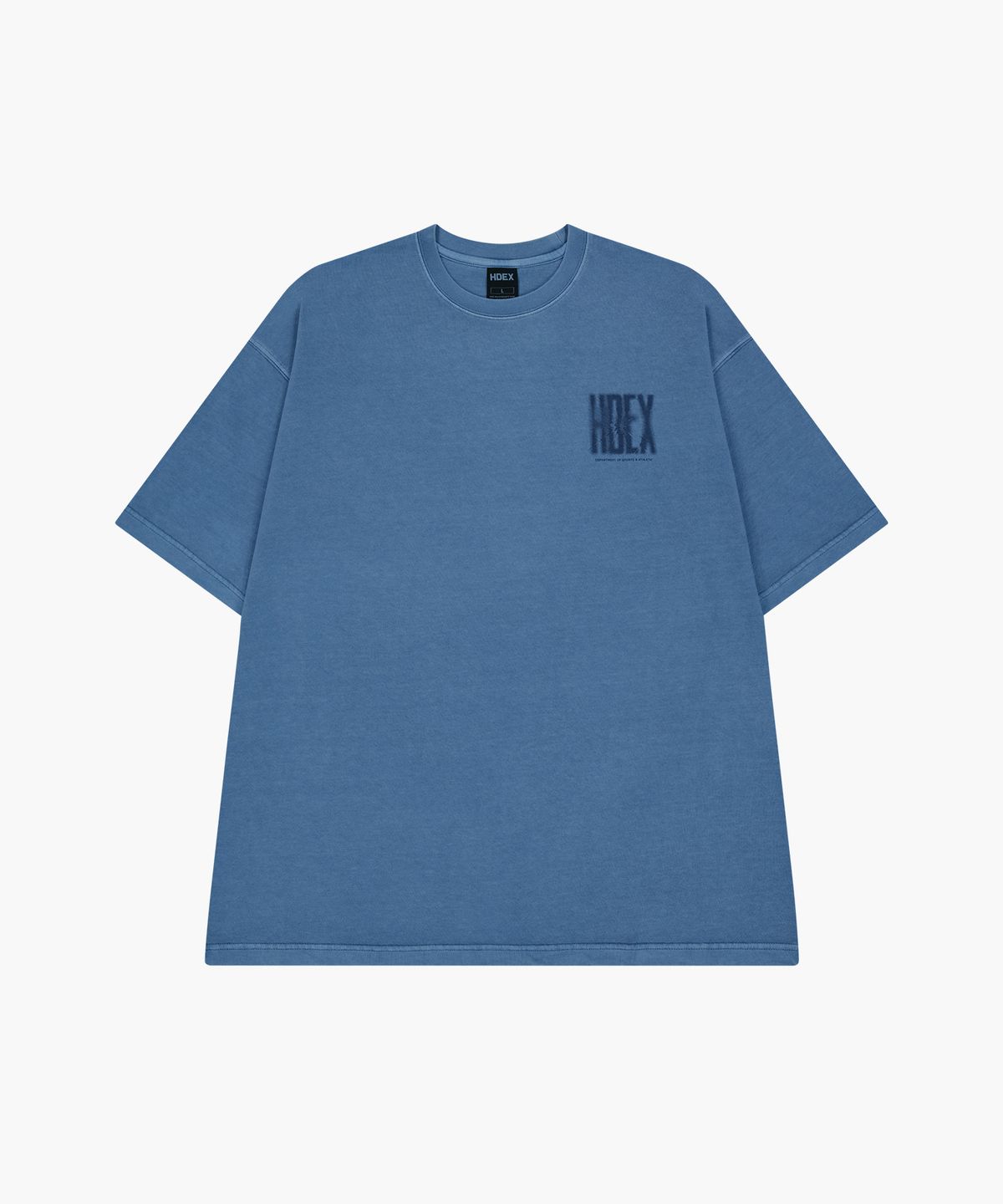에이치덱스(HDEX) 크랙 프린티드 피그먼트 숏 슬리브 (Pigment Ash Blue)
