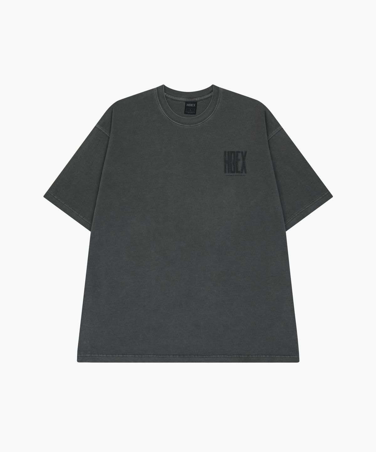 에이치덱스(HDEX) 크랙 프린티드 피그먼트 숏 슬리브 (Pigment Charcoal)