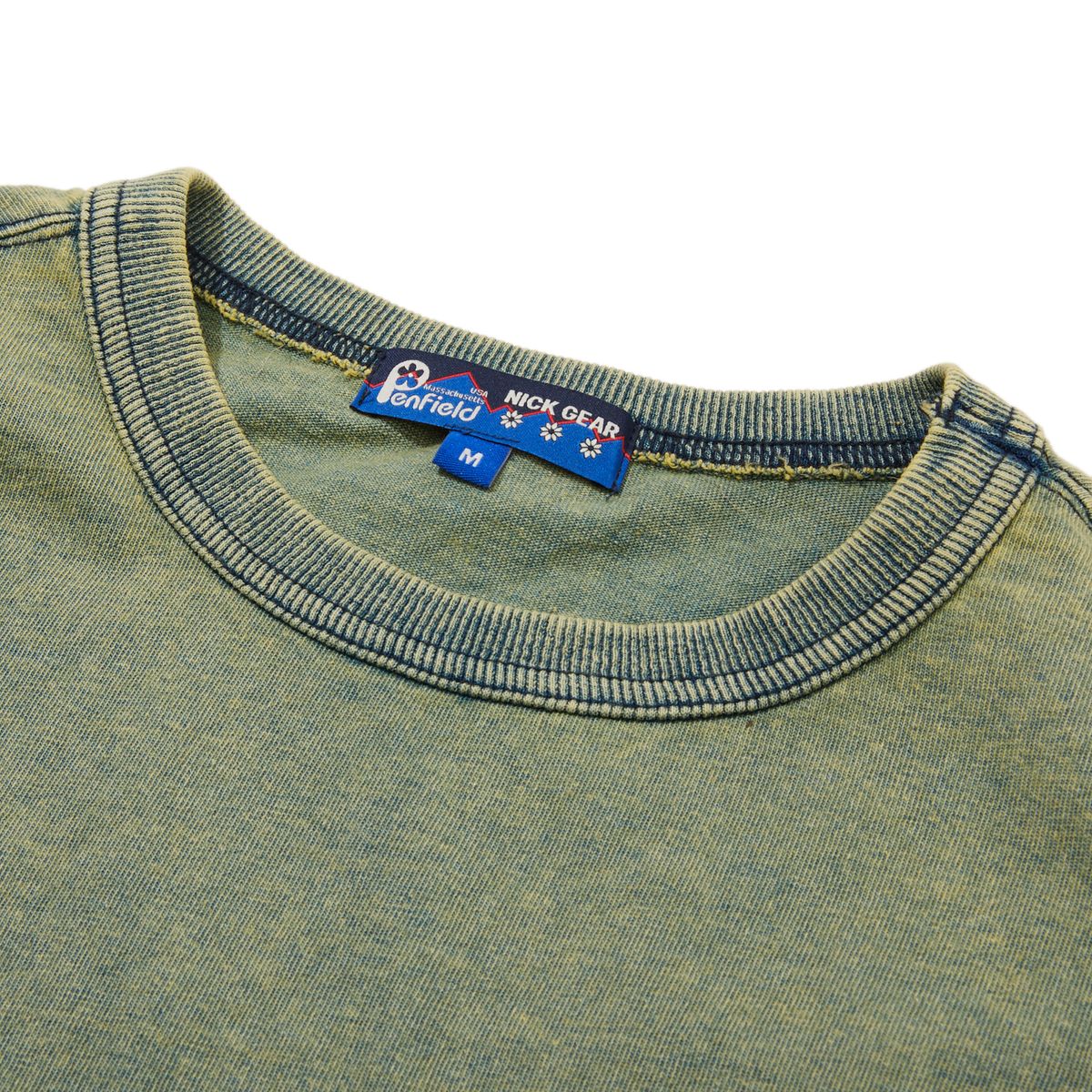 펜필드(PENFIELD) [P X NICKGEAR]인디고 틴워싱 반팔티_FR1KT21U