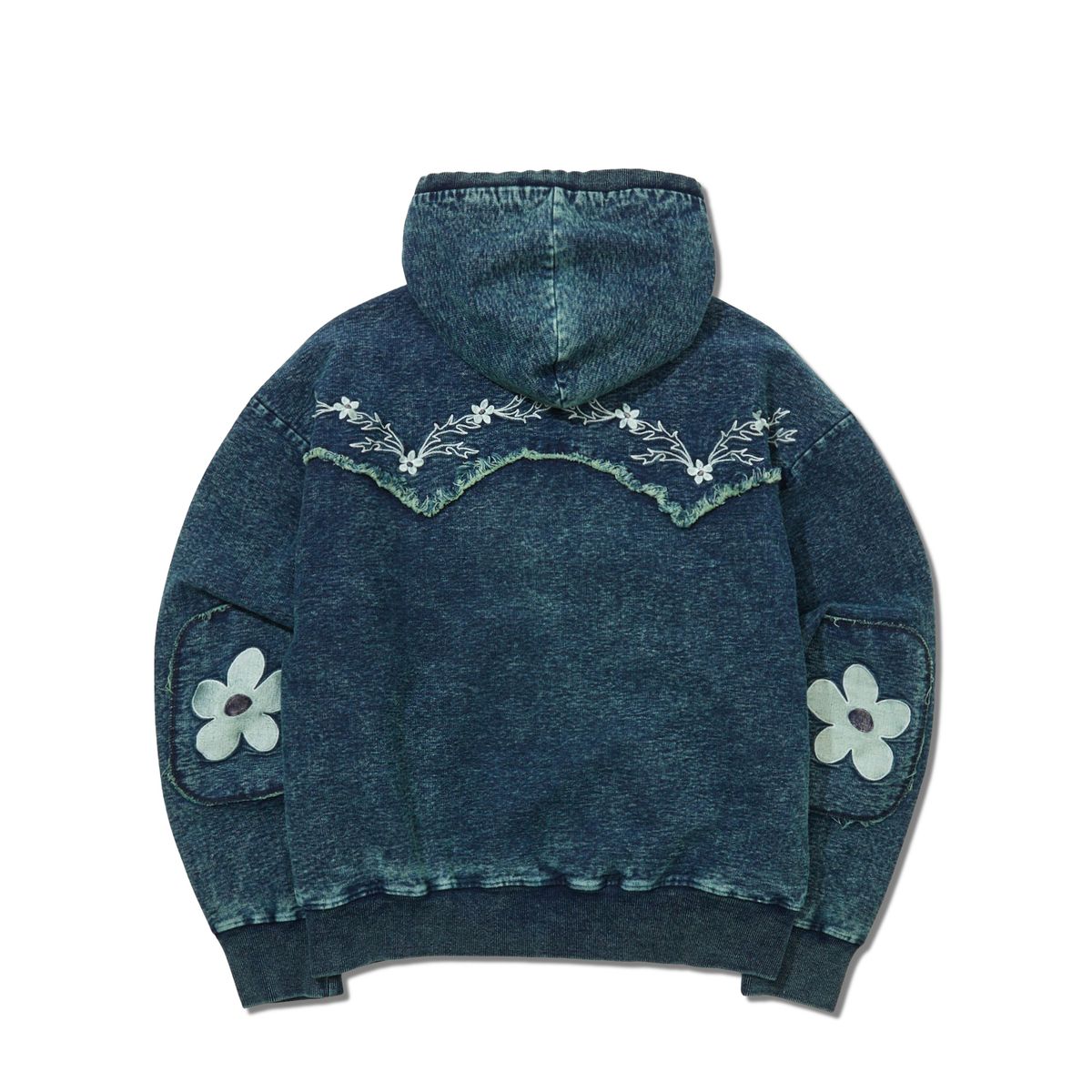 펜필드(PENFIELD) [P X NICKGEAR] 플라워 인디고 후드 집업_FR1KH20U
