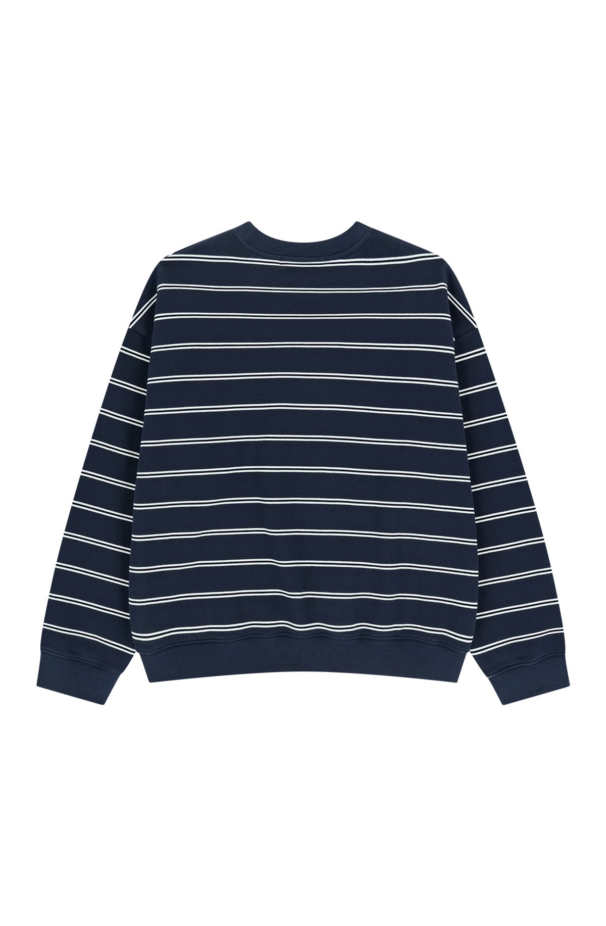 메아(MEA) STRIPE LOGO SWEATSHIRT [NAVY]