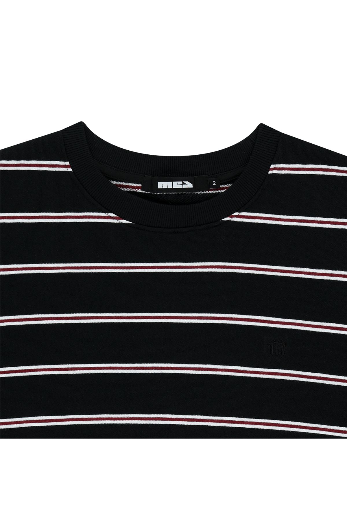 메아(MEA) STRIPE LOGO SWEATSHIRT [BLACK]