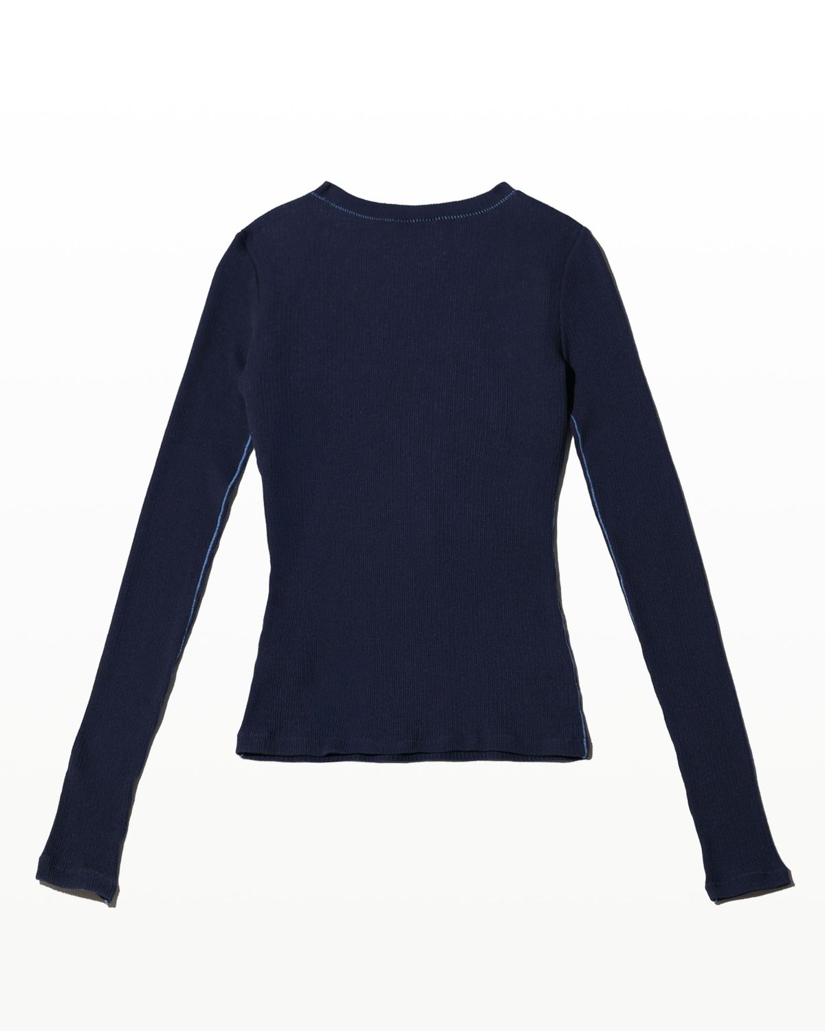 후포(HOOPOE) hoopoe rib long sleeve t-shirt_midnight navy