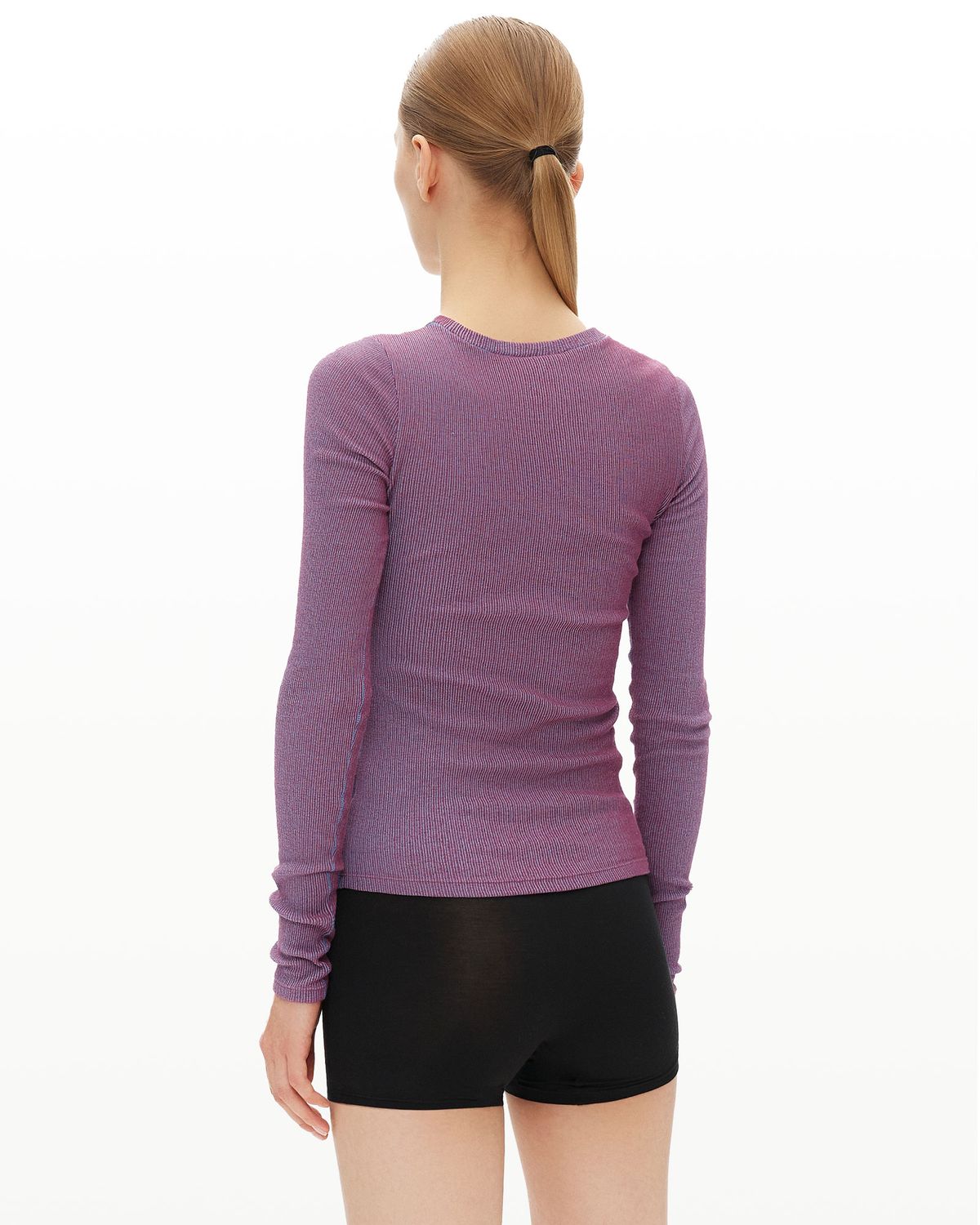 후포(HOOPOE) hoopoe rib long sleeve t-shirt_magenta purple