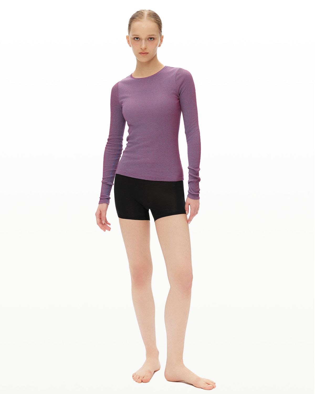 후포(HOOPOE) hoopoe rib long sleeve t-shirt_magenta purple