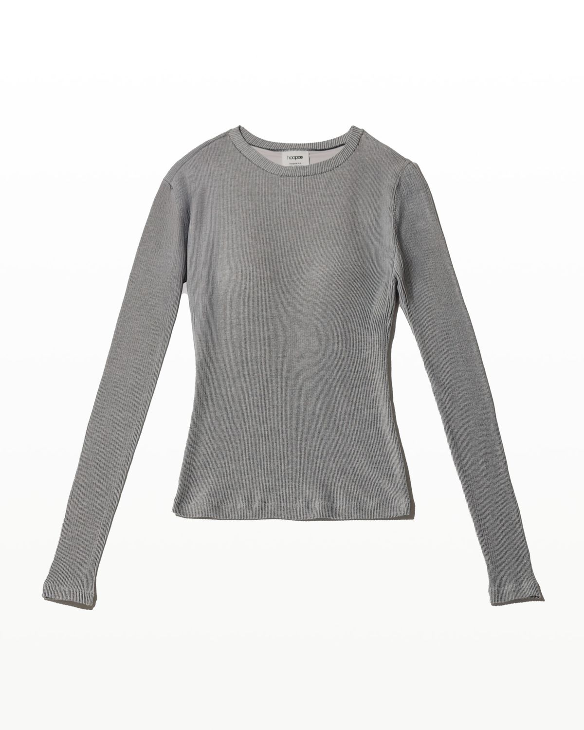 후포(HOOPOE) hoopoe rib long sleeve t-shirt_black snow