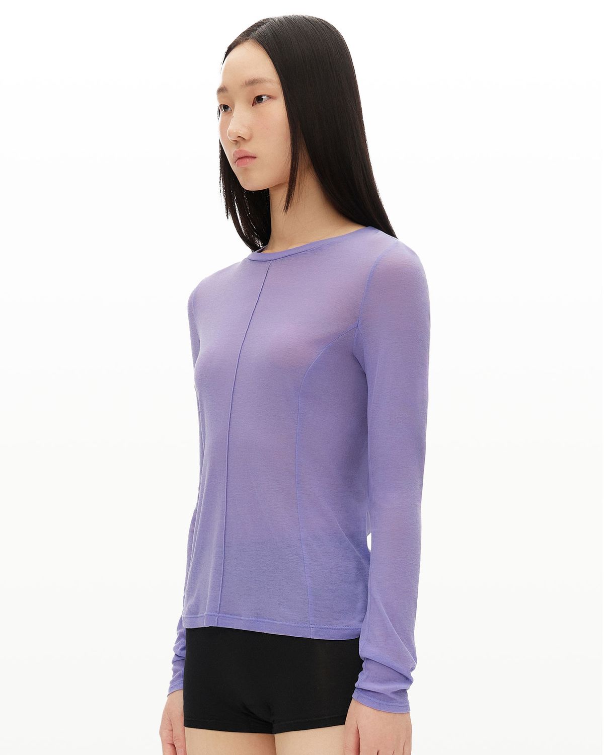 후포(HOOPOE) love sheer long sleeve t-shirt_twilight purple