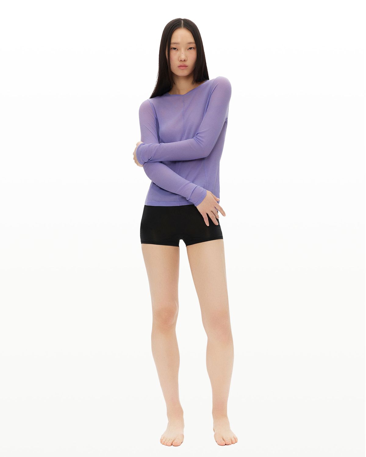후포(HOOPOE) love sheer long sleeve t-shirt_twilight purple
