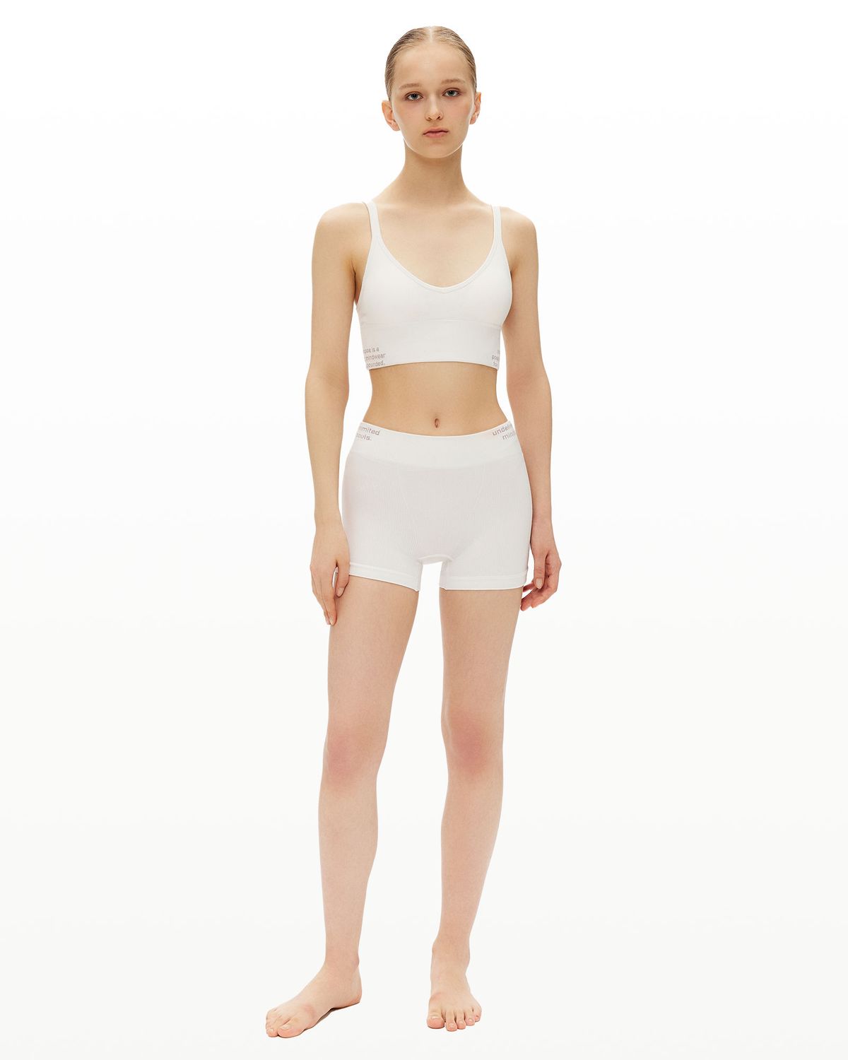 후포(HOOPOE) lettering bralette_pure white