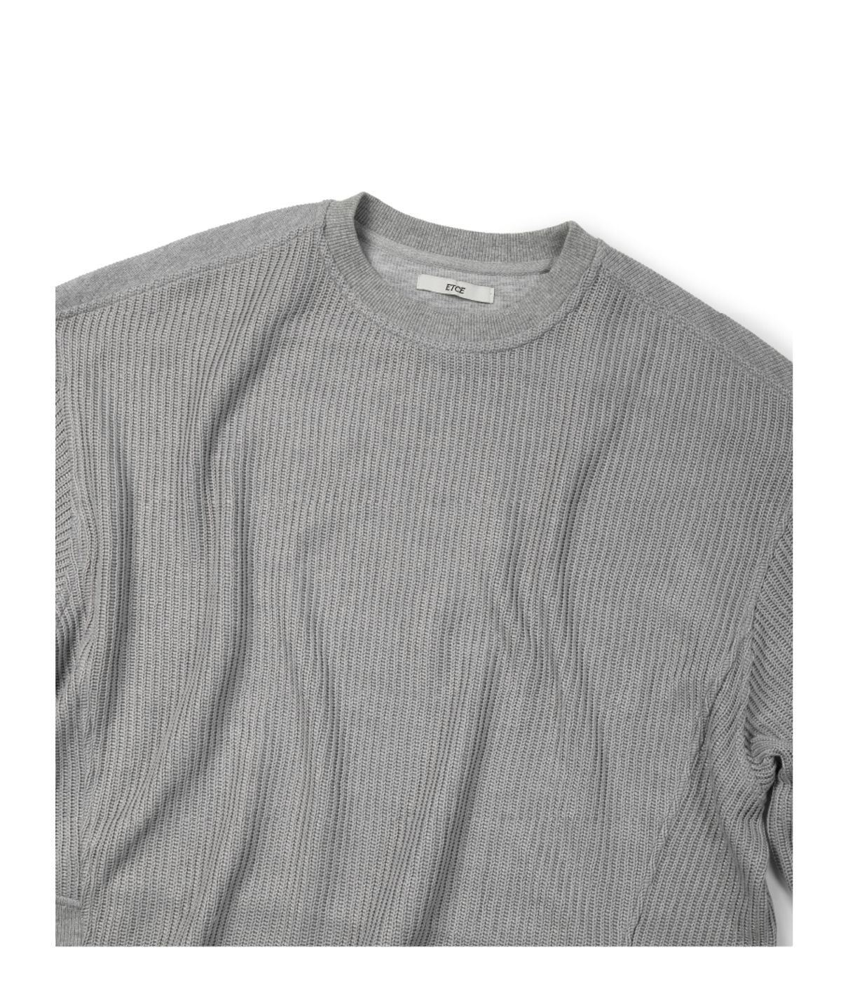 이티씨이(ETCE) PANNEL CREW NECK KNIT (GRAY)