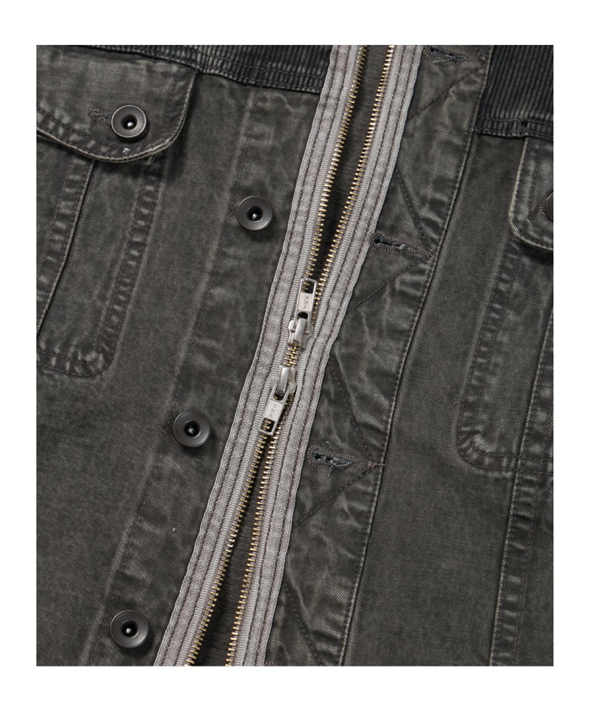 이티씨이(ETCE) DYED ZIPPER TRUCKER JACKET 2.0 (CHARCOAL)