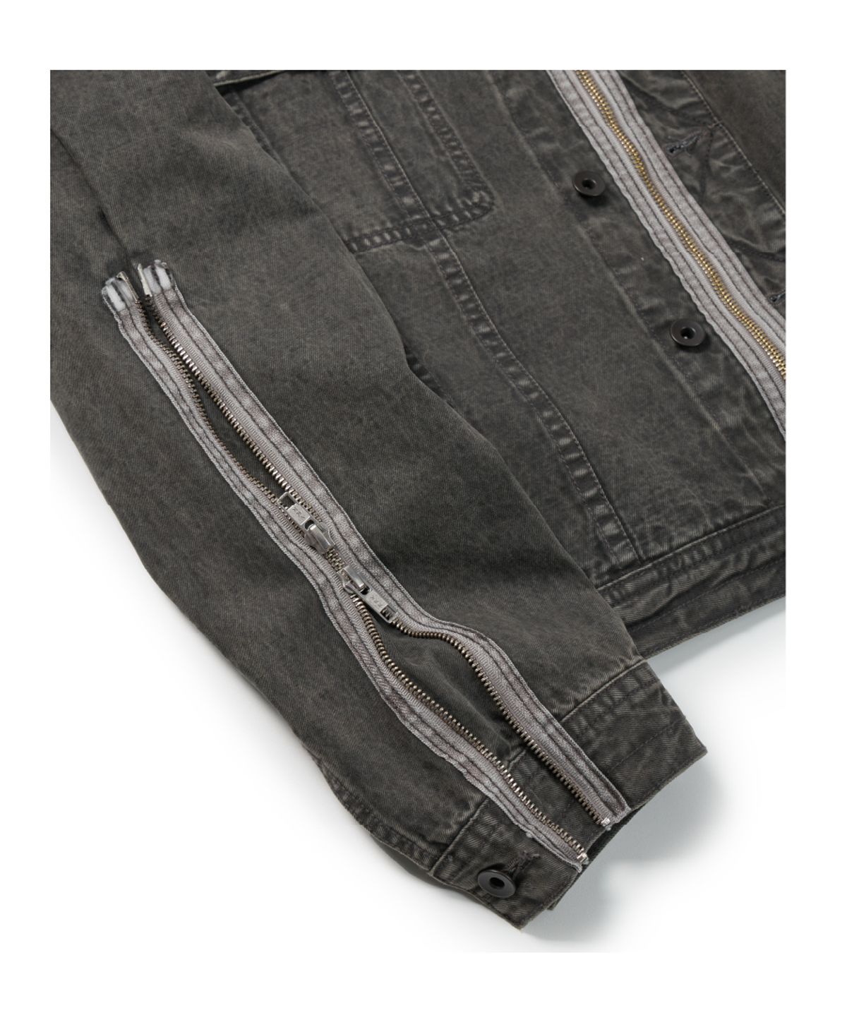 이티씨이(ETCE) DYED ZIPPER TRUCKER JACKET 2.0 (CHARCOAL)