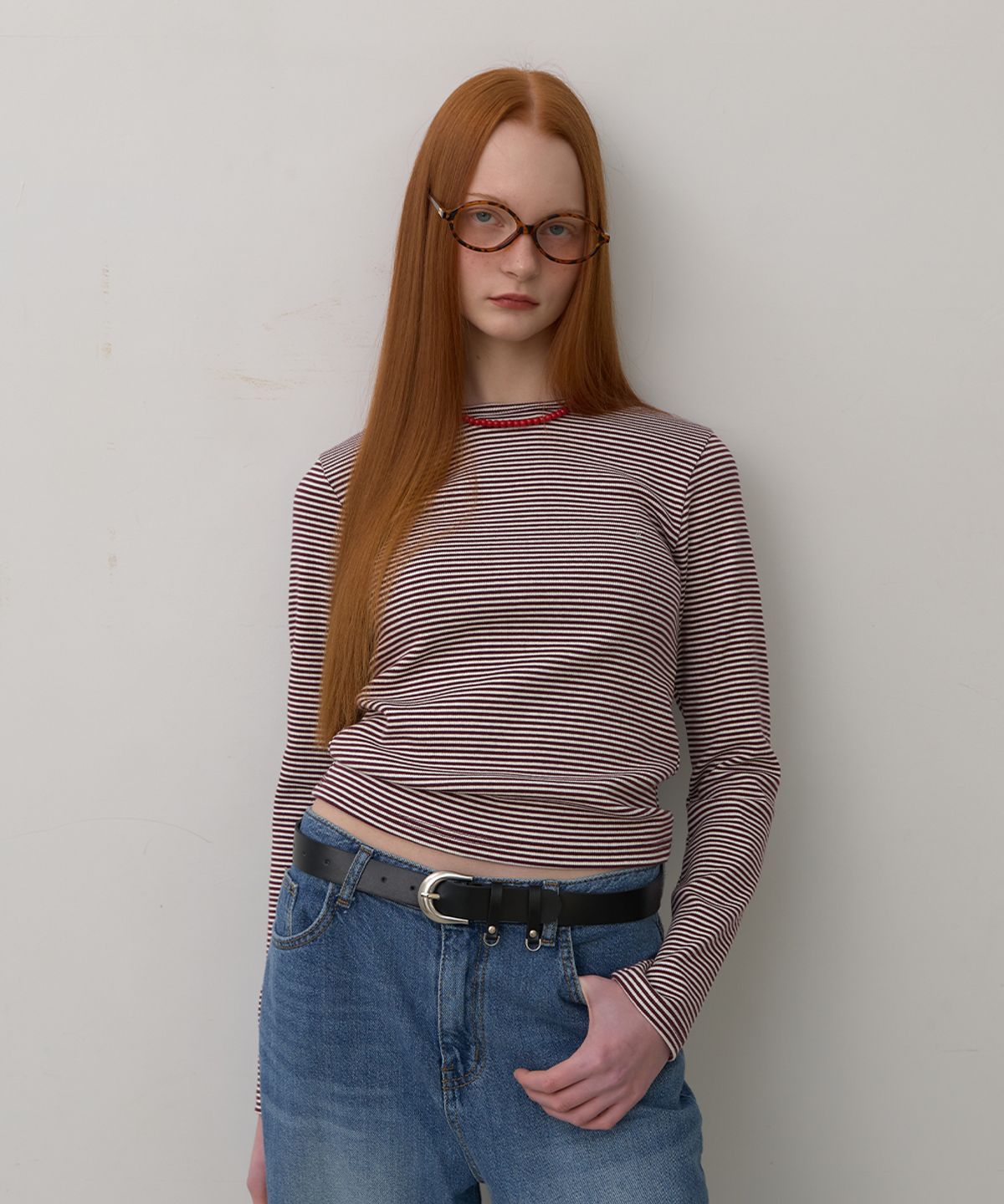 320쇼룸(320SHOWROOM) Noah Stitch Stripe Tee Red