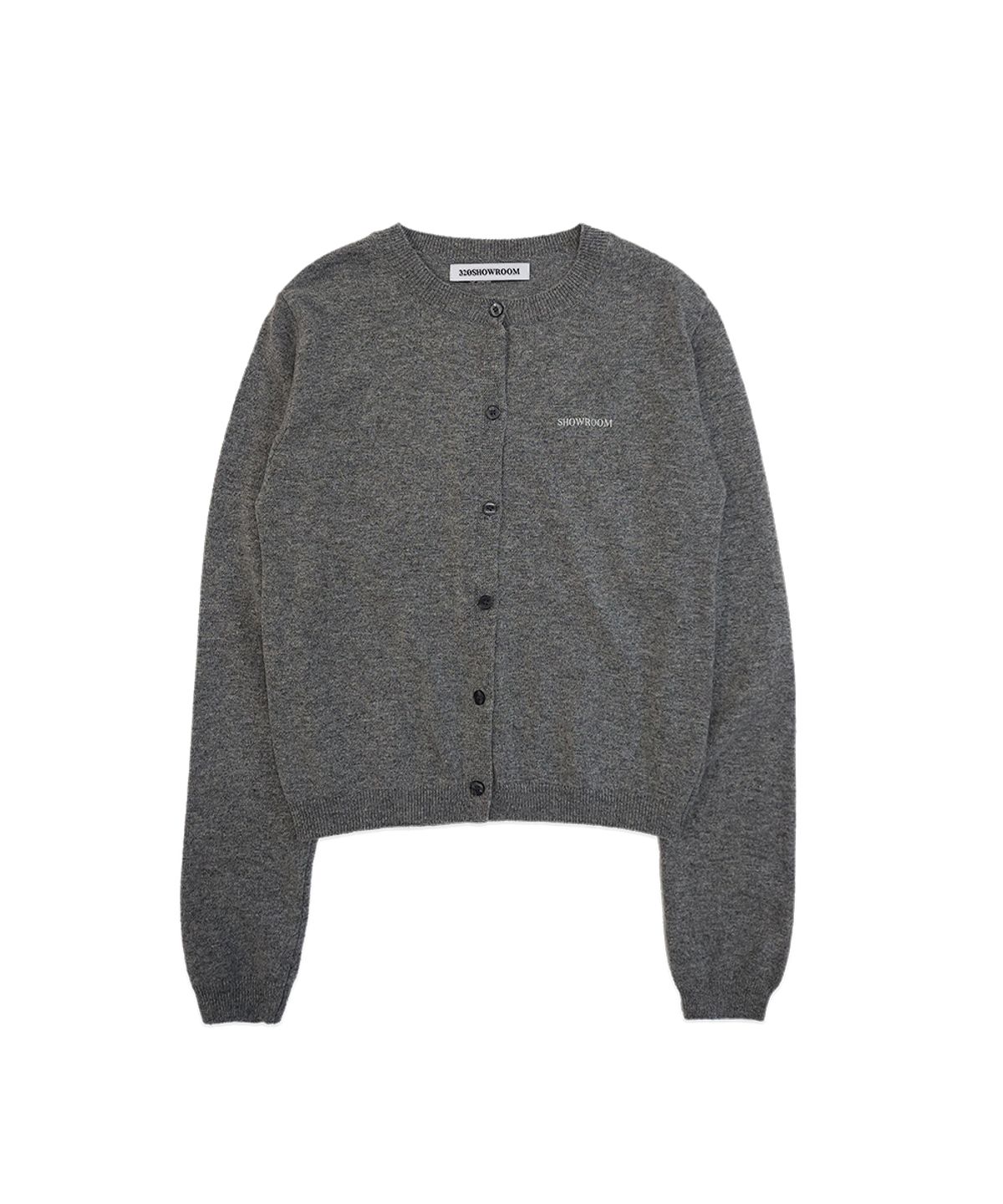 320쇼룸(320SHOWROOM) Logo Embroidery Wool Cashmere Blend Cardigan Gray