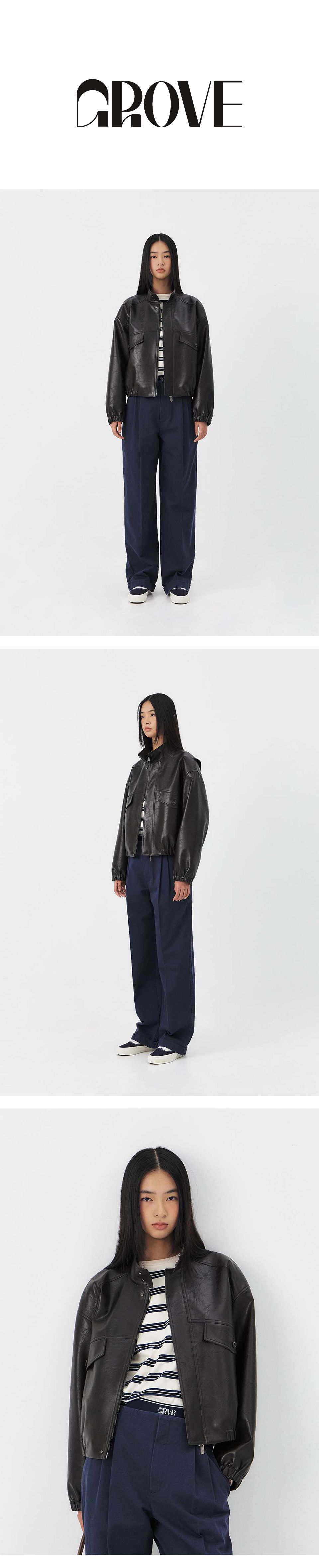 MUSINSA公式 | GROVE BASTON LEATHER ZIP-UP JACKET