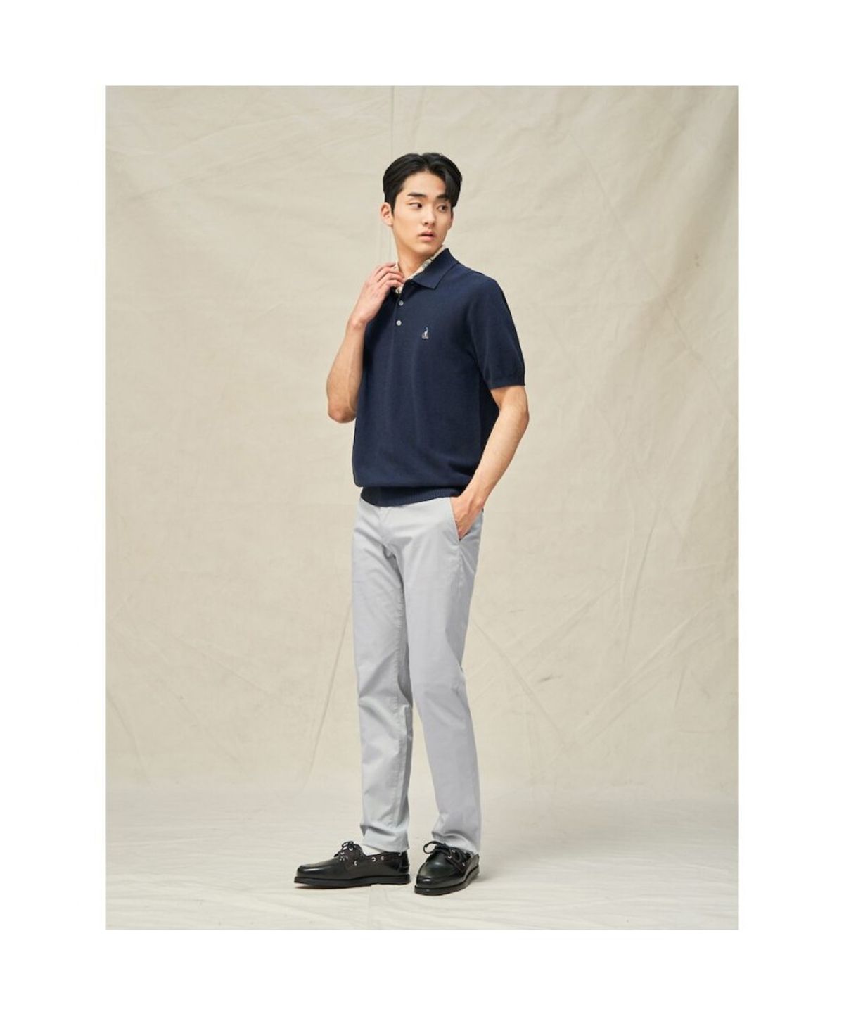 빈폴 멘(BEANPOLE MEN) 젠틀 칼라넥 니트  네이비 (BC5251C24R)